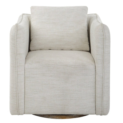 Corben White Swivel Armchair - Uttermost - Swivel Chairs by Modest Hut