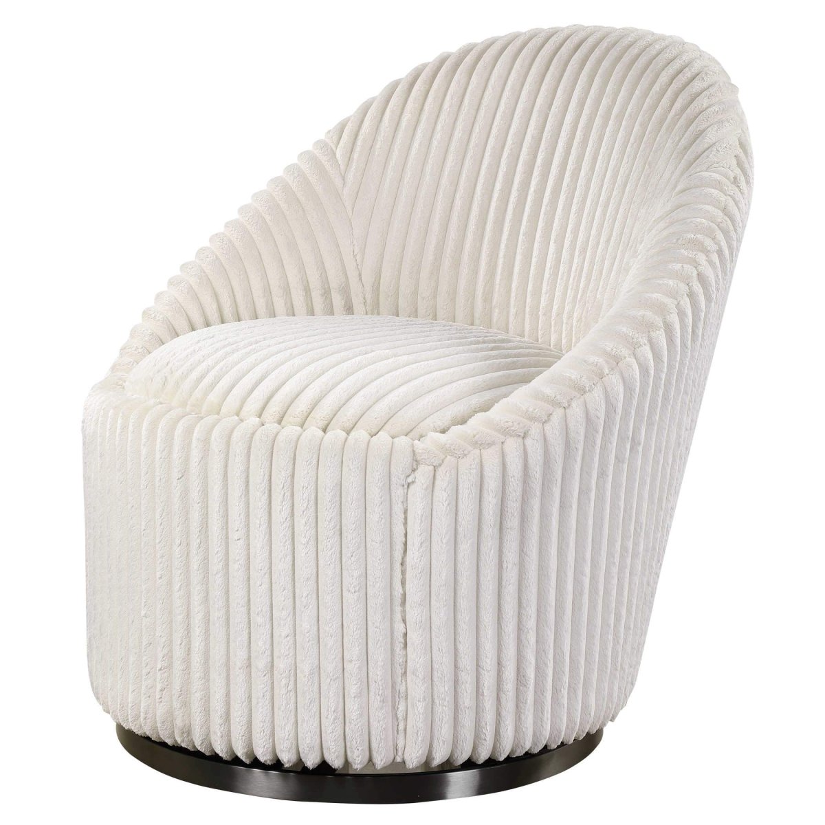 Crue Ivory Swivel Chair - Uttermost - Swivel Chairs by Modest Hut