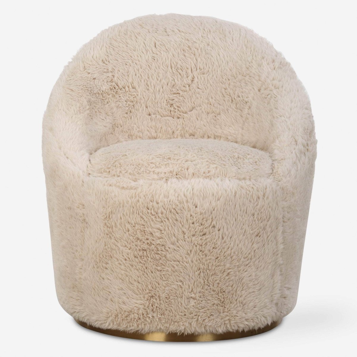 Crue Sheepskin Swivel Chair - Uttermost - Swivel Chairs by Modest Hut