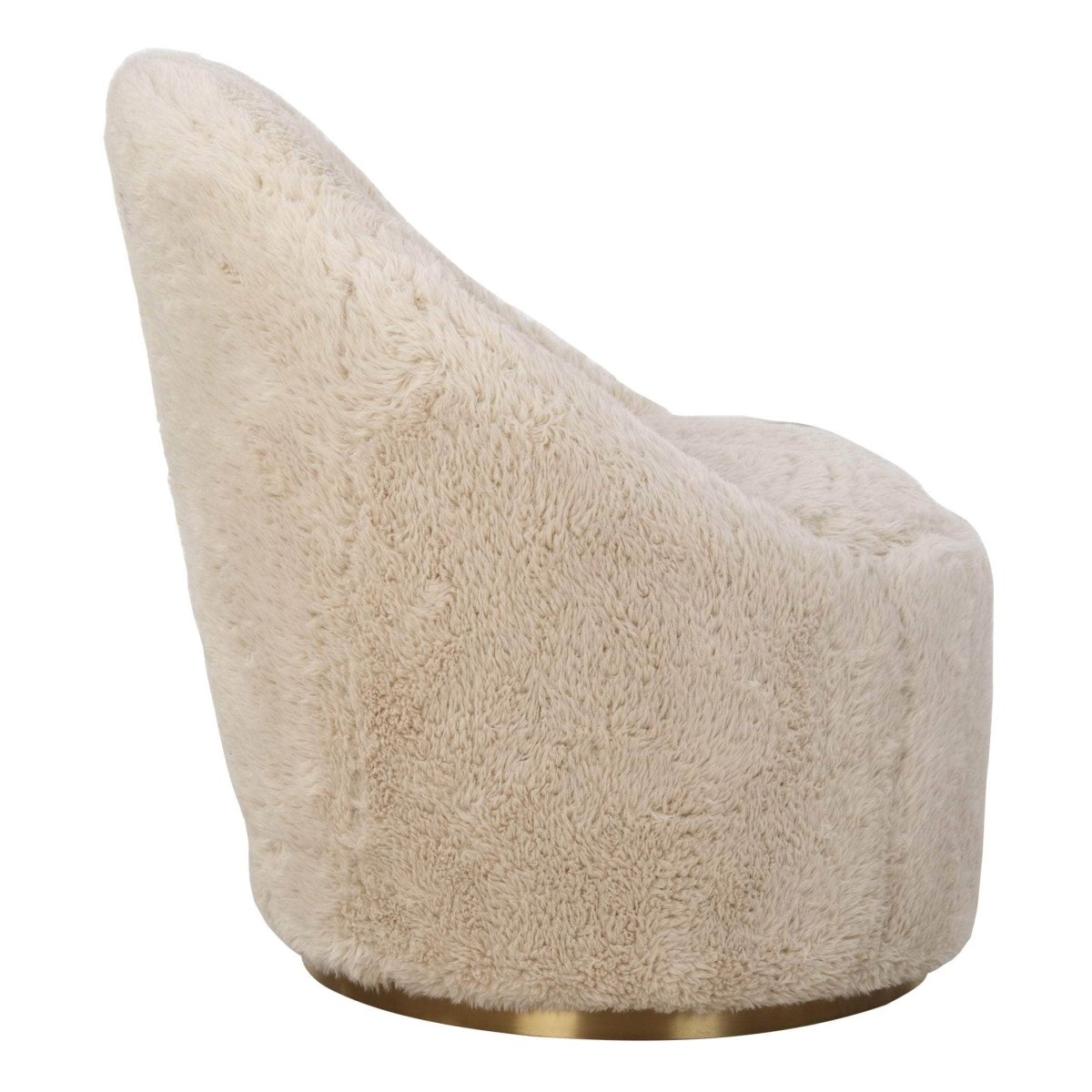 Crue Sheepskin Swivel Chair - Uttermost - Swivel Chairs by Modest Hut