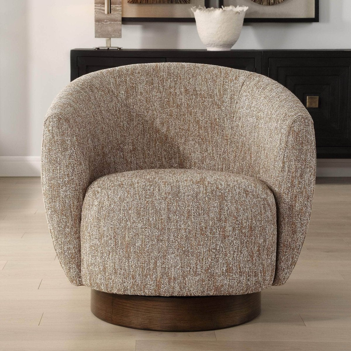 Dunes Fabric Swivel Chair - Uttermost - Swivel Chairs by Modest Hut