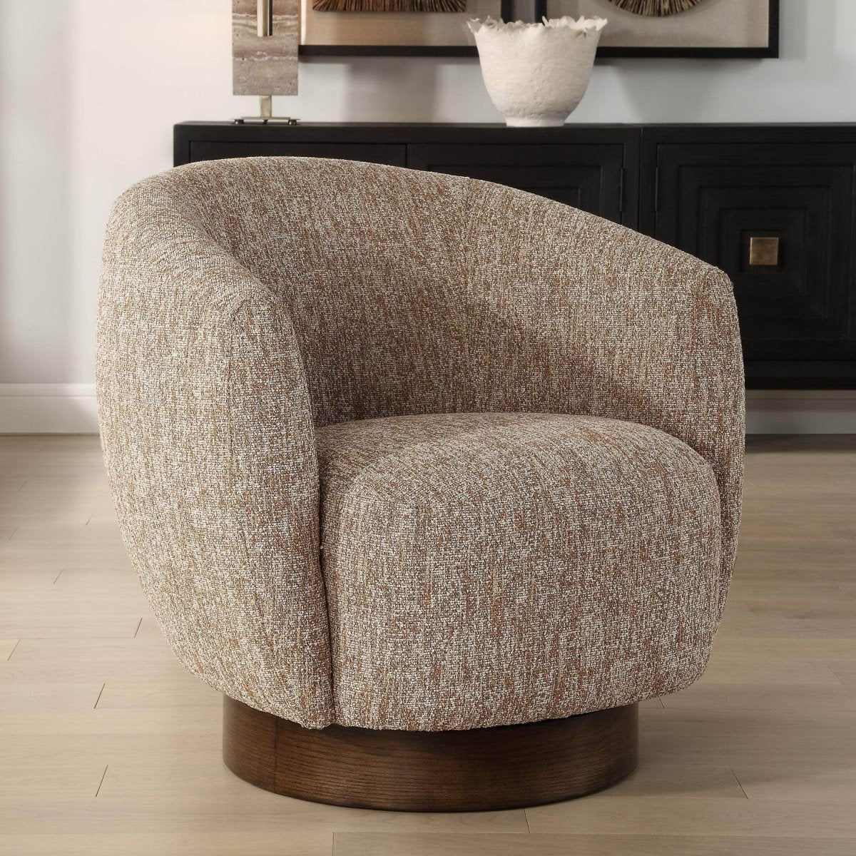 Dunes Fabric Swivel Chair - Uttermost - Swivel Chairs by Modest Hut