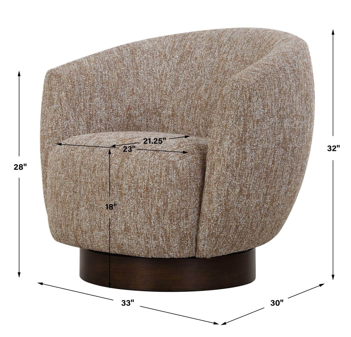 Dunes Fabric Swivel Chair - Uttermost - Swivel Chairs by Modest Hut