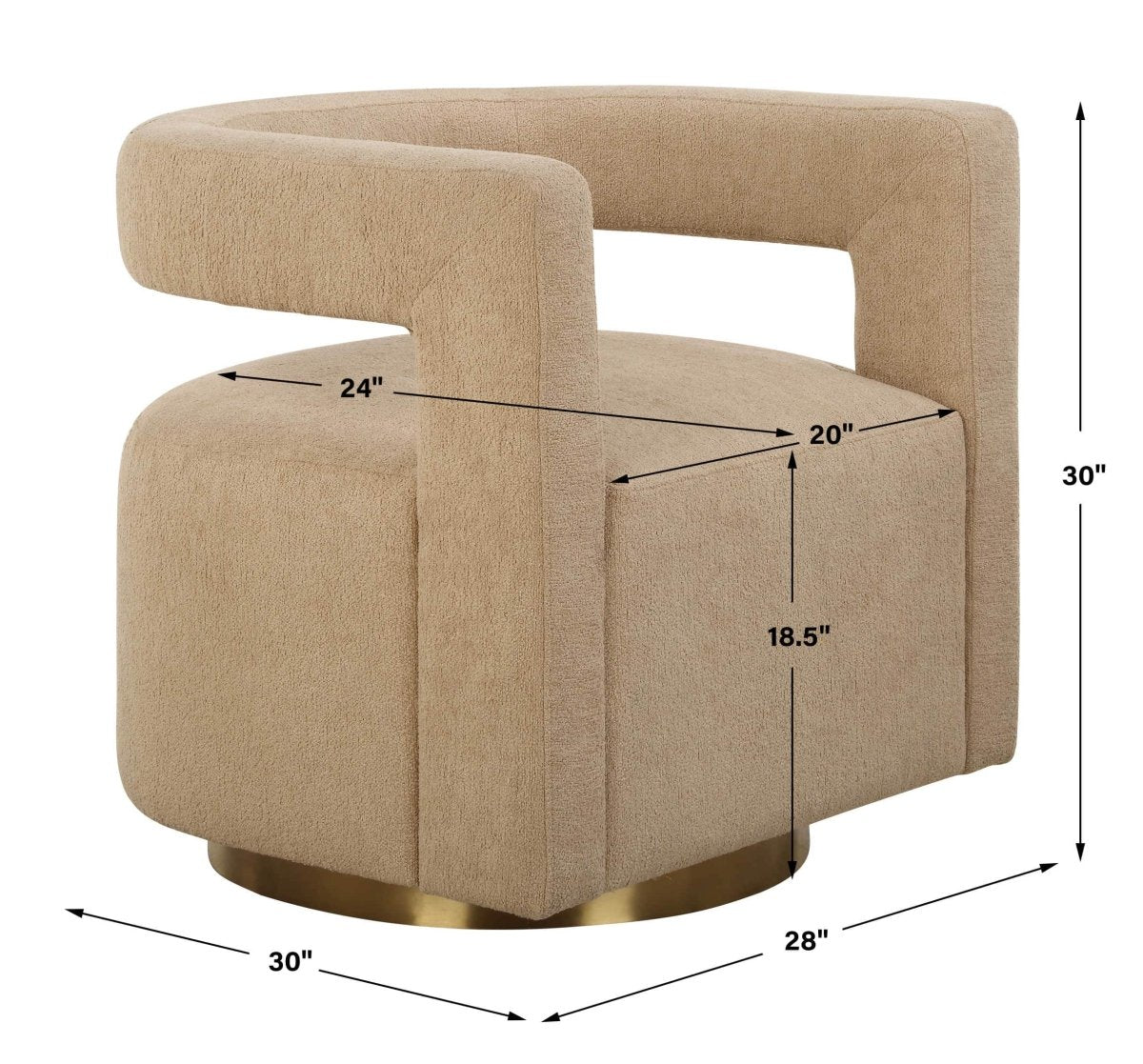 Grounded Modern Swivel Chair - Uttermost - Swivel Chairs by Modest Hut