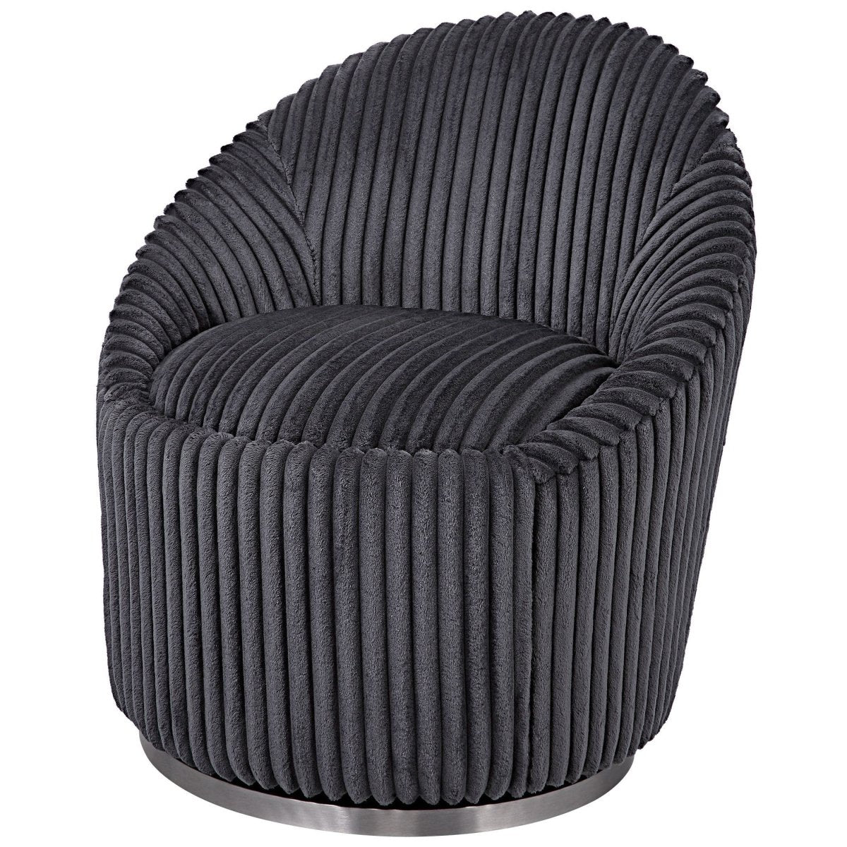 Gunmetal Crue Swivel Chair - Uttermost - Swivel Chairs by Modest Hut