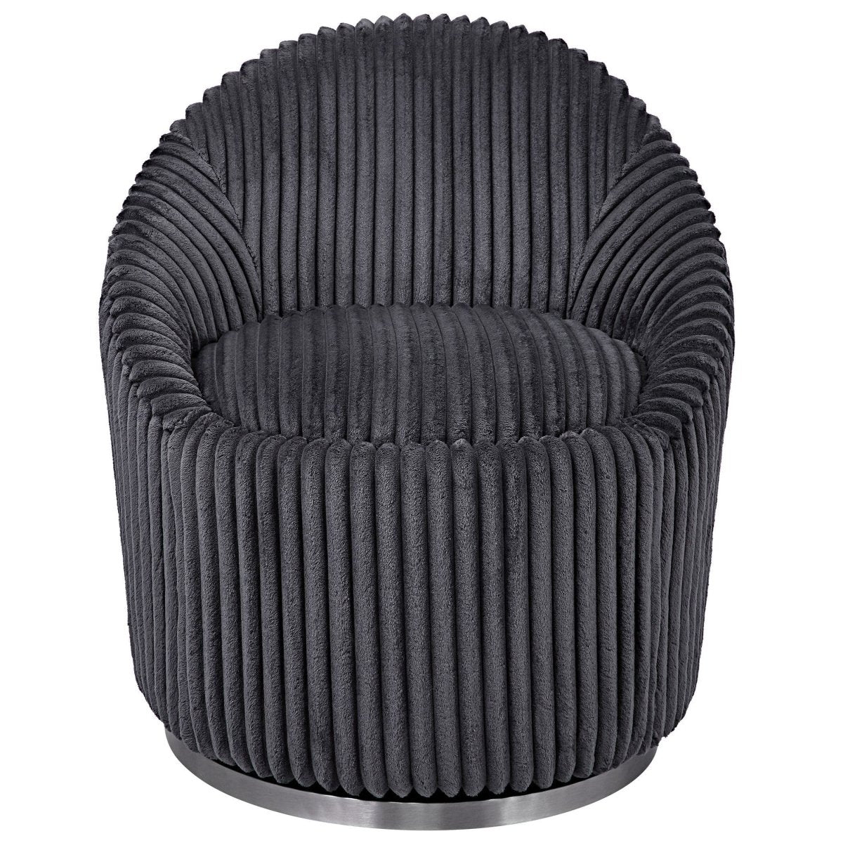 Gunmetal Crue Swivel Chair - Uttermost - Swivel Chairs by Modest Hut