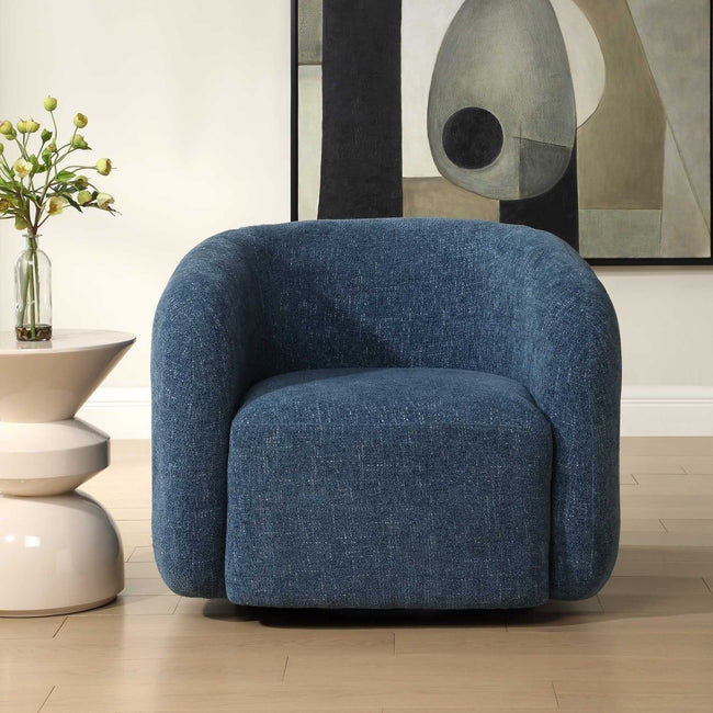 Junie Blue Swivel Barrel Chair - Uttermost - Swivel Chairs by Modest Hut