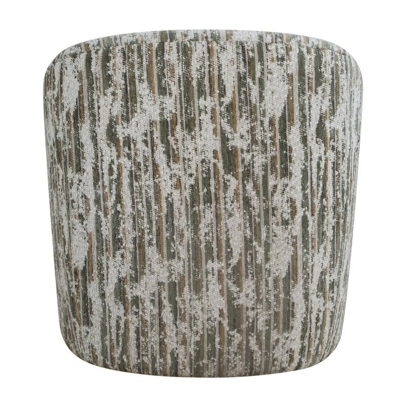 Back view of the Mari swivel chair showing the curved upholstered back