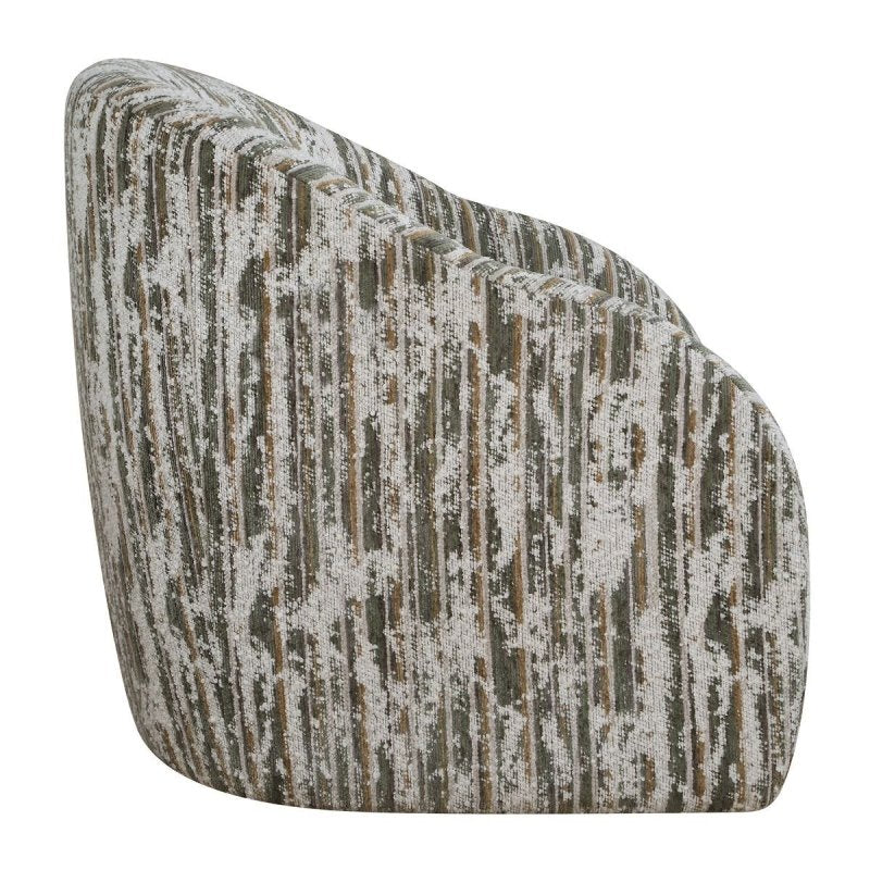 Side view of the Mari swivel chair rounded barrel back