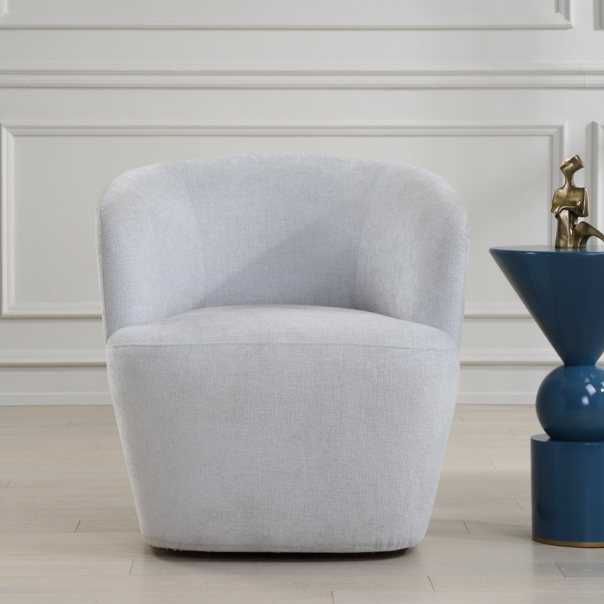 Mist Barrel Swivel Chair - Uttermost - Swivel Chairs by Modest Hut