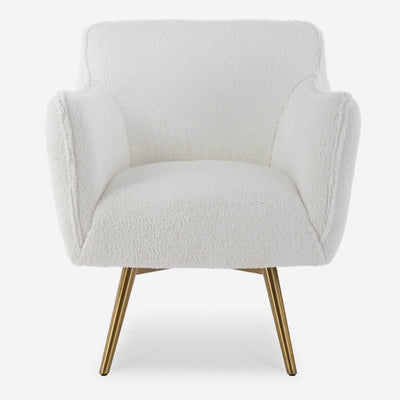 Oasis White Swivel Chair - Uttermost - Swivel Chairs by Modest Hut