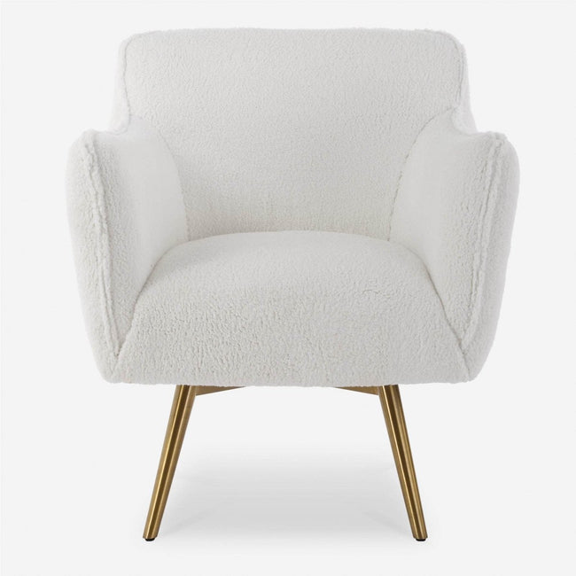 Oasis White Swivel Chair - Uttermost - Swivel Chairs by Modest Hut