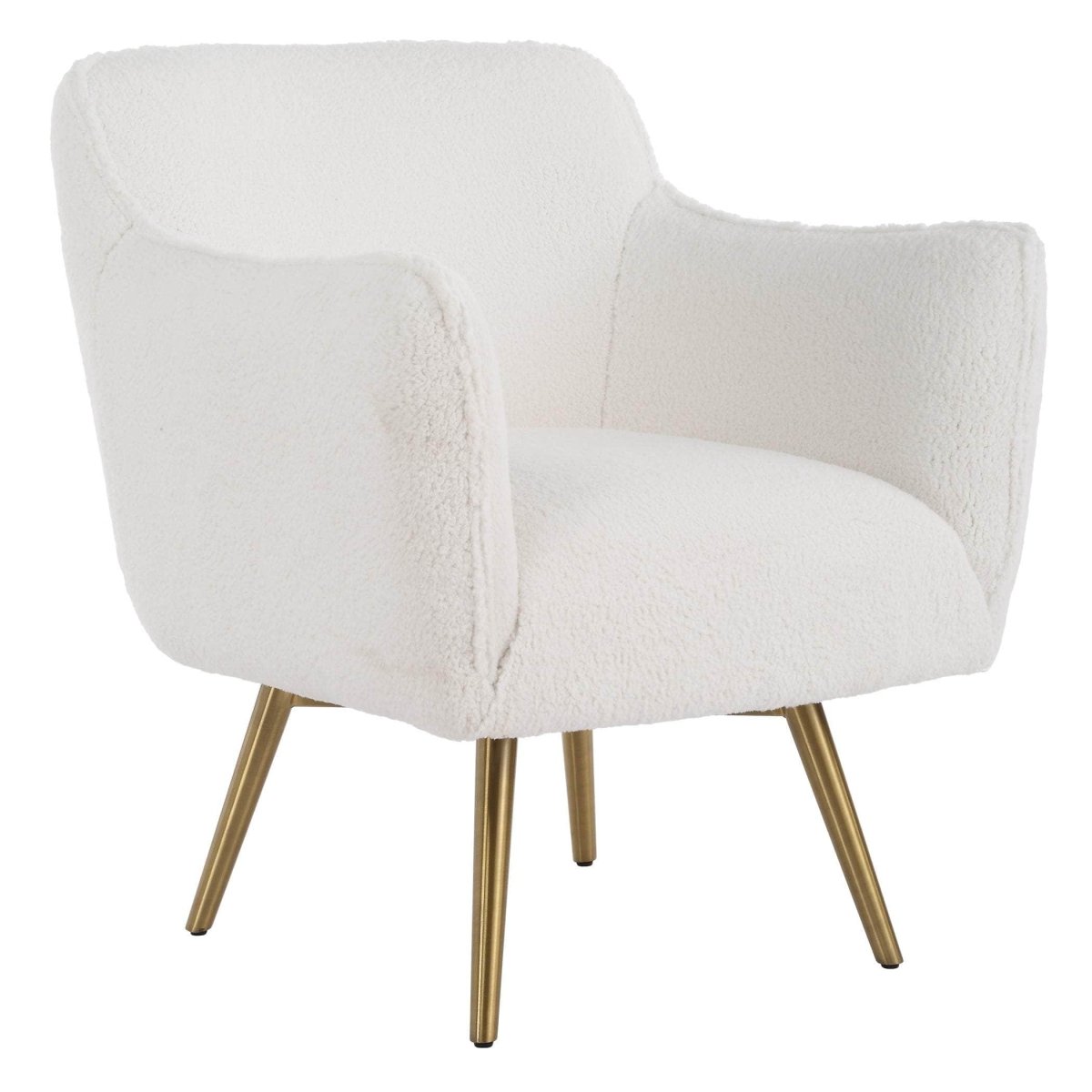 Oasis White Swivel Chair - Uttermost - Swivel Chairs by Modest Hut