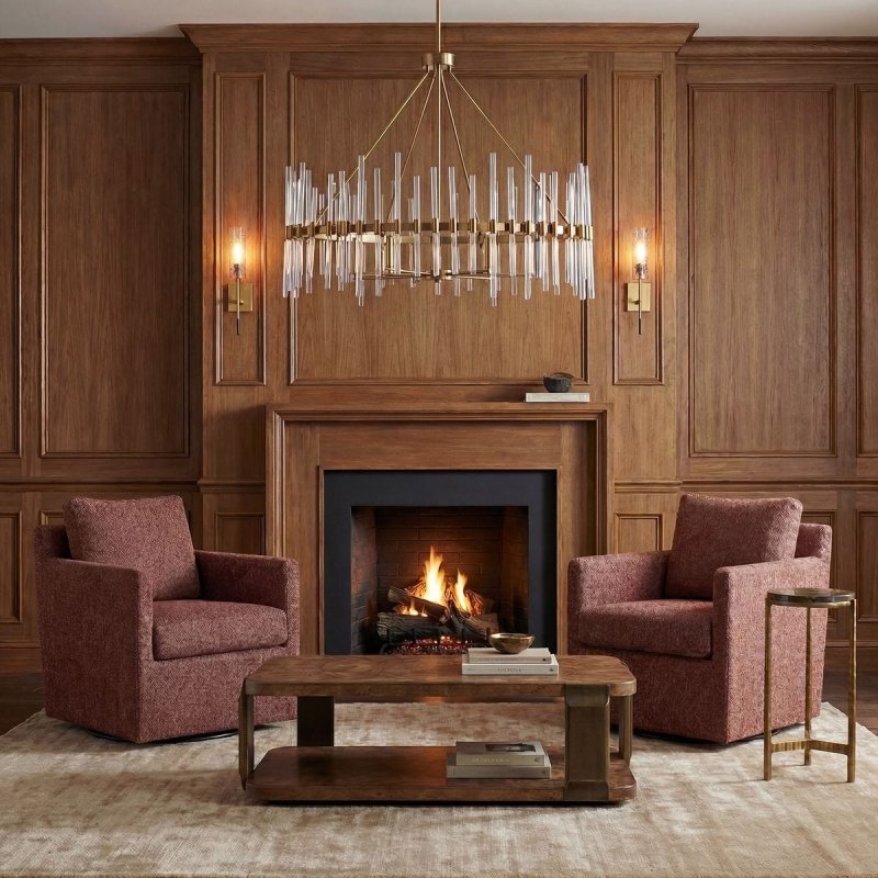 Tisdell Swivel/Glider Canyon styled in a room setting