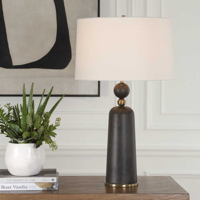 McQuinn Dark Walnut Table Lamp - Uttermost - Table Lamp by Modest Hut