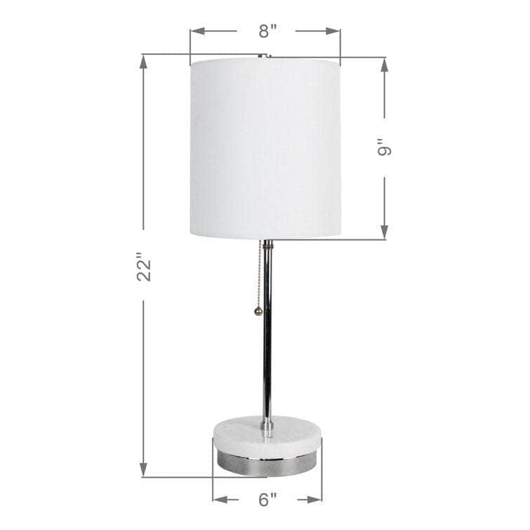 Granie 22"H Modern Real White Marble Stick Table Lamp for Home Office Decor w/LED Bulb - Lamps Factory - Table Lamps by Modest Hut