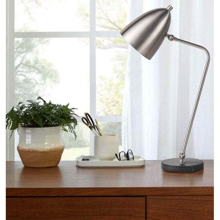 Martiene 22.5" H Industrial Metal Marble Task Table Lamp - Lamps Factory - Table Lamps by Modest Hut