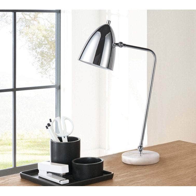 Martiene 22.5" H Industrial Metal Marble Task Table Lamp - Lamps Factory - Table Lamps by Modest Hut