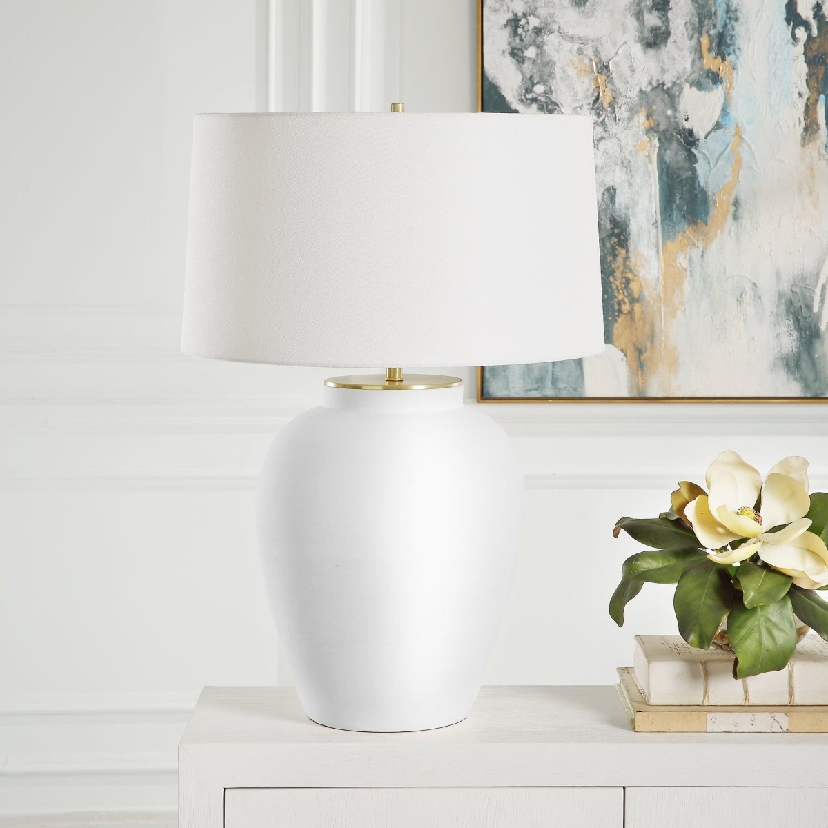 Adelaide White Table Lamp - Uttermost - Table Lamps by Modest Hut