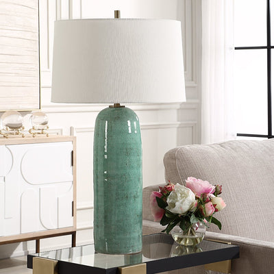 Andale Crackled Teal Table Lamp - Uttermost - Table Lamps by Modest Hut