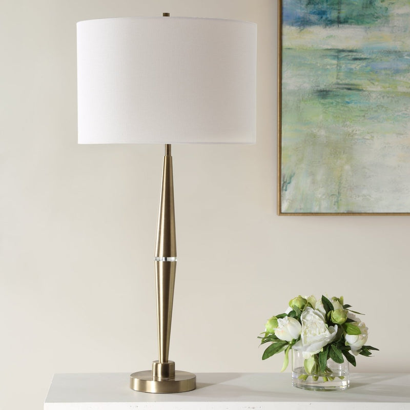 Antique Brass Table Lamp with Crystal - Uttermost - Table Lamps by Modest Hut