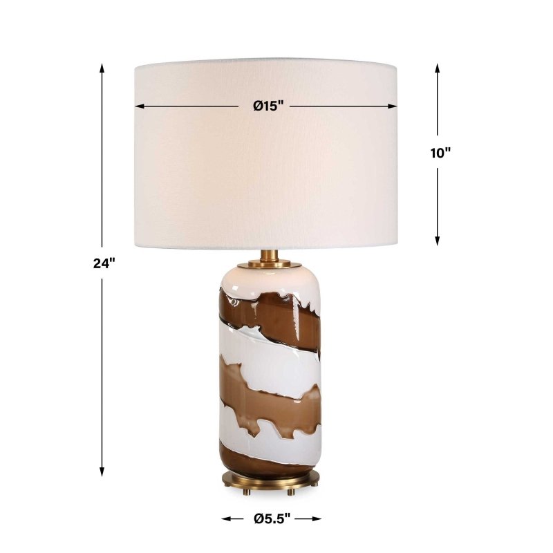 Ararat Swirl Table Lamp by Uttermost dimensions diagram