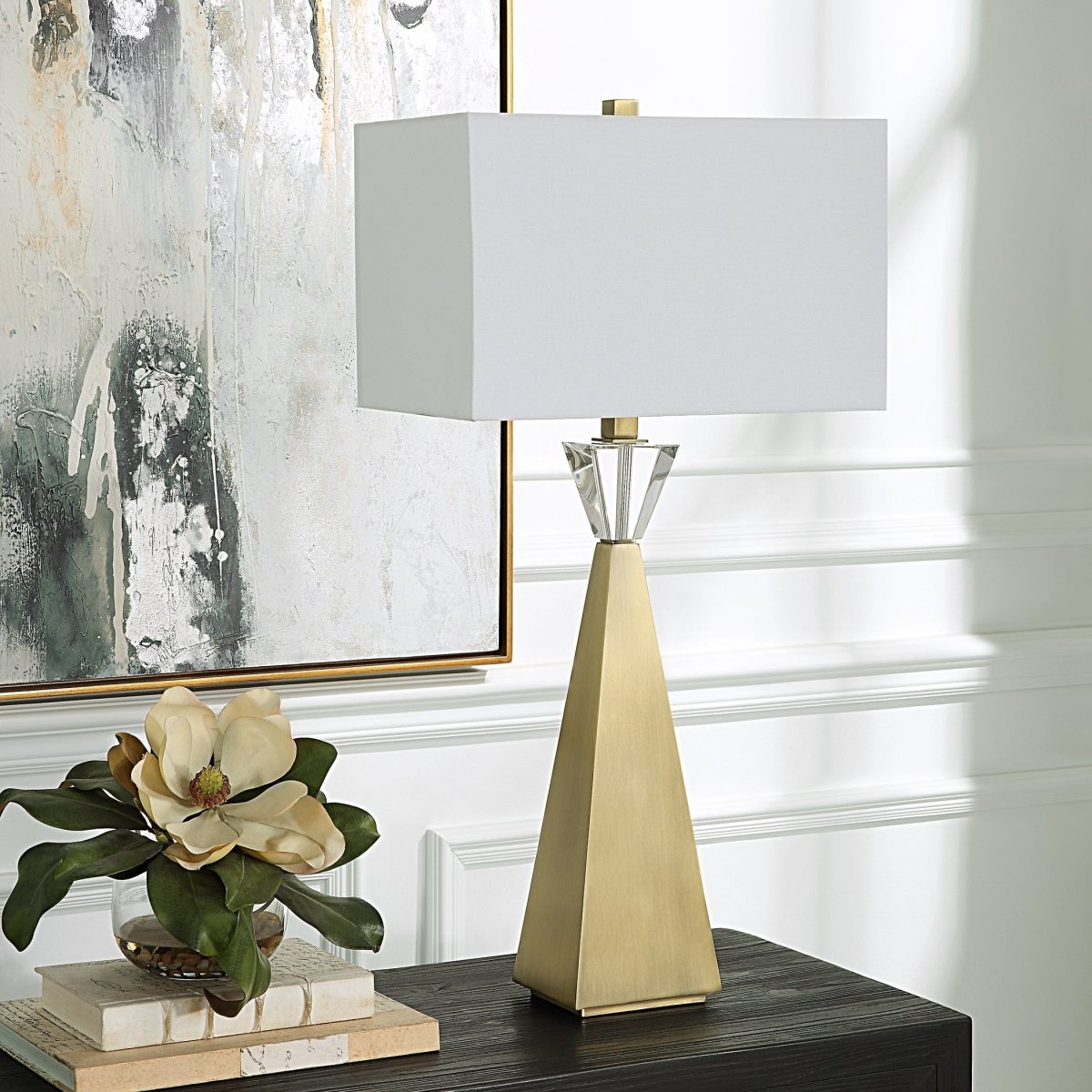 Arete Modern Brass Table Lamp - Uttermost - Table Lamps by Modest Hut