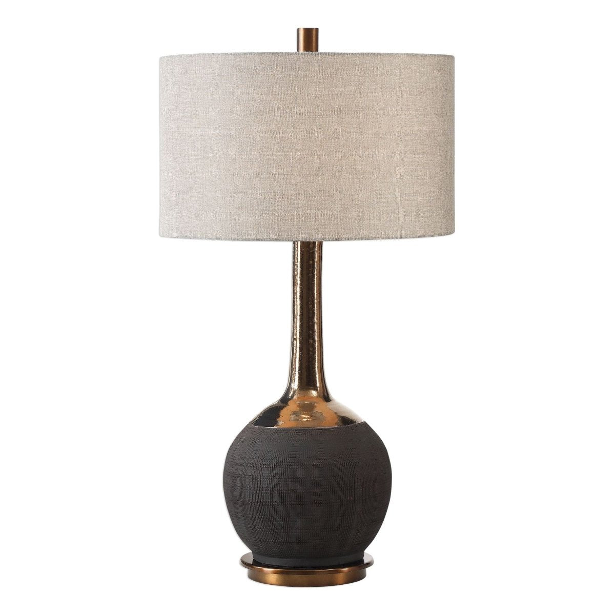 Arnav Textured Black Lamp - Uttermost - Table Lamps by Modest Hut