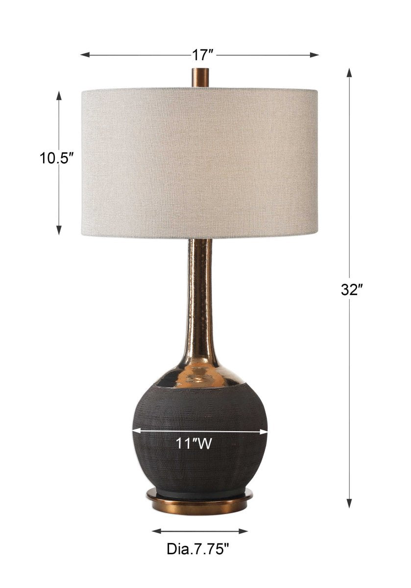 Arnav Textured Black Lamp - Uttermost - Table Lamps by Modest Hut