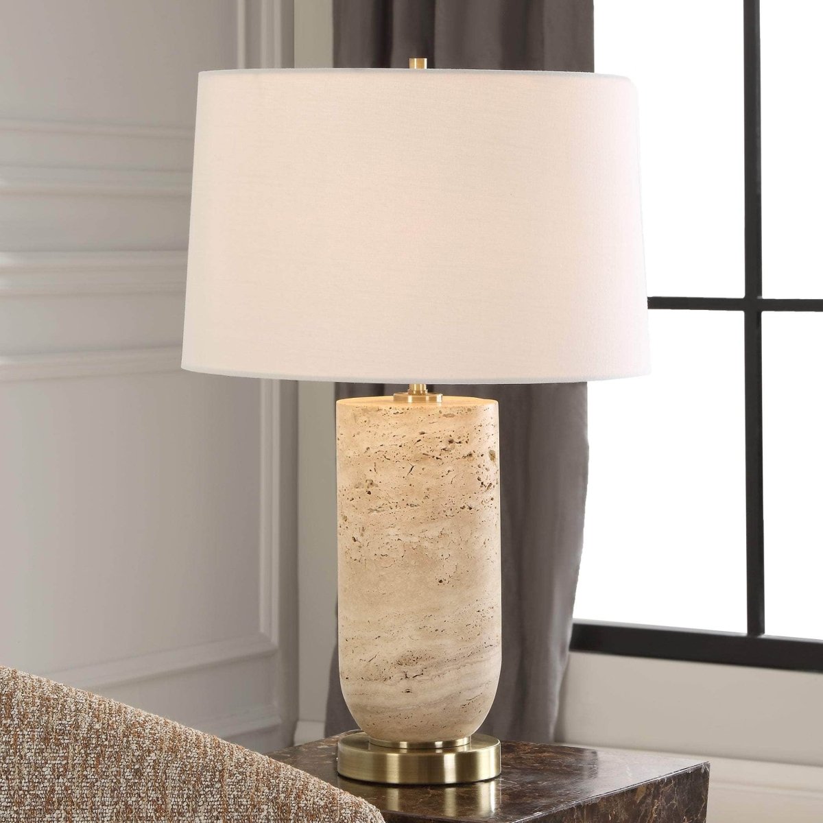 Aubrey Travertine Table Lamp - Uttermost - Table Lamps by Modest Hut