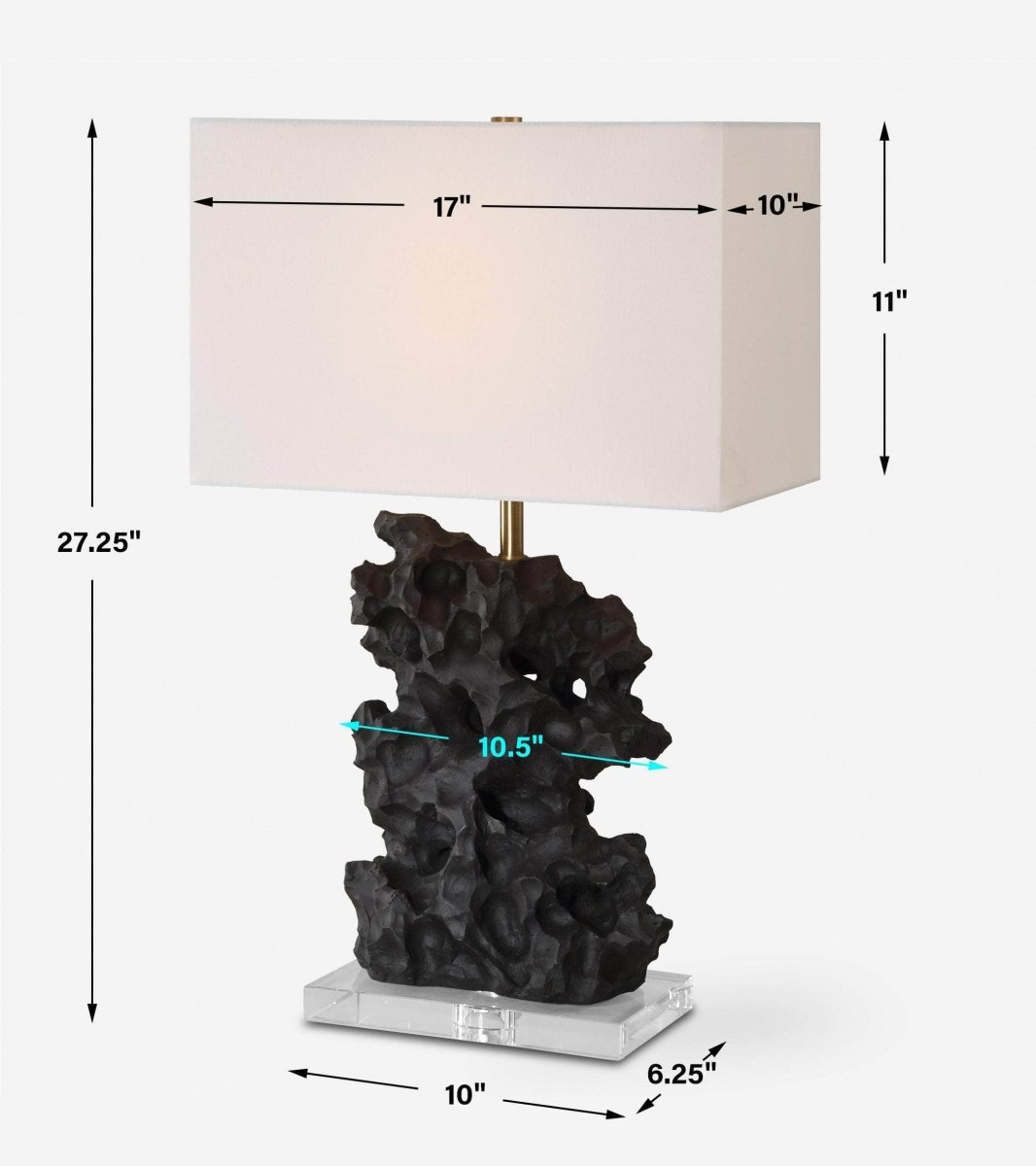 Basalt Black Stone Table Lamp - Uttermost - Table Lamps by Modest Hut