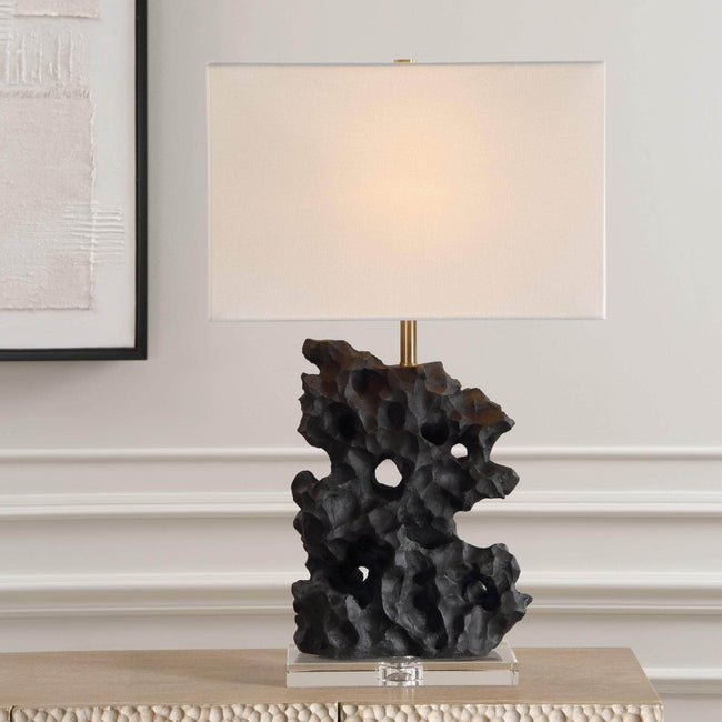 Basalt Black Stone Table Lamp - Uttermost - Table Lamps by Modest Hut
