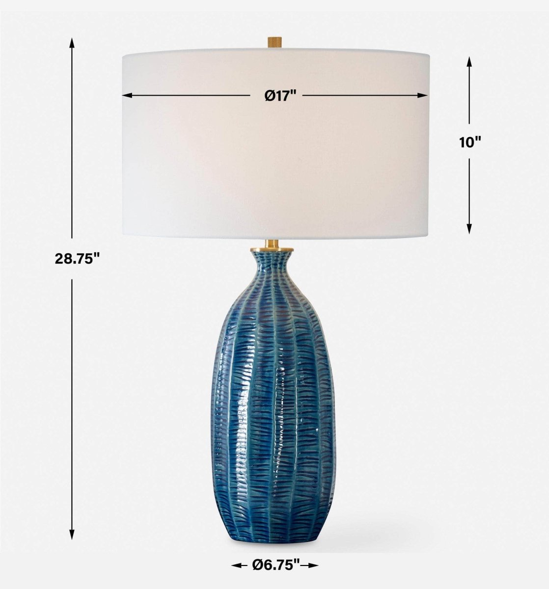 Bixby Blue Table Lamp - Uttermost - Table Lamps by Modest Hut