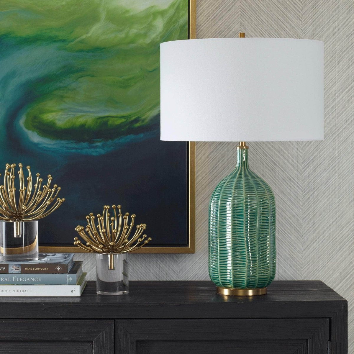 Bixby Green Table Lamp - Uttermost - Table Lamps by Modest Hut