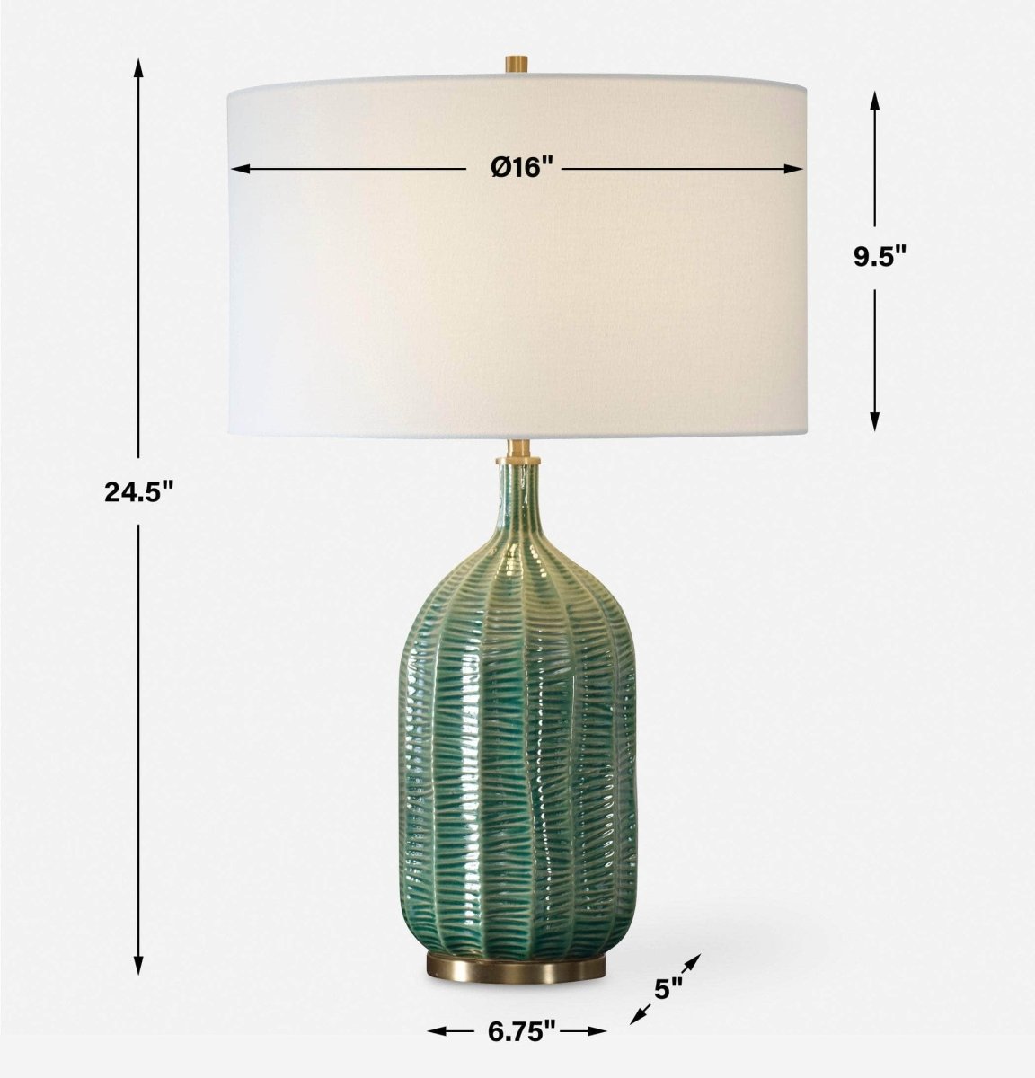 Bixby Green Table Lamp - Uttermost - Table Lamps by Modest Hut