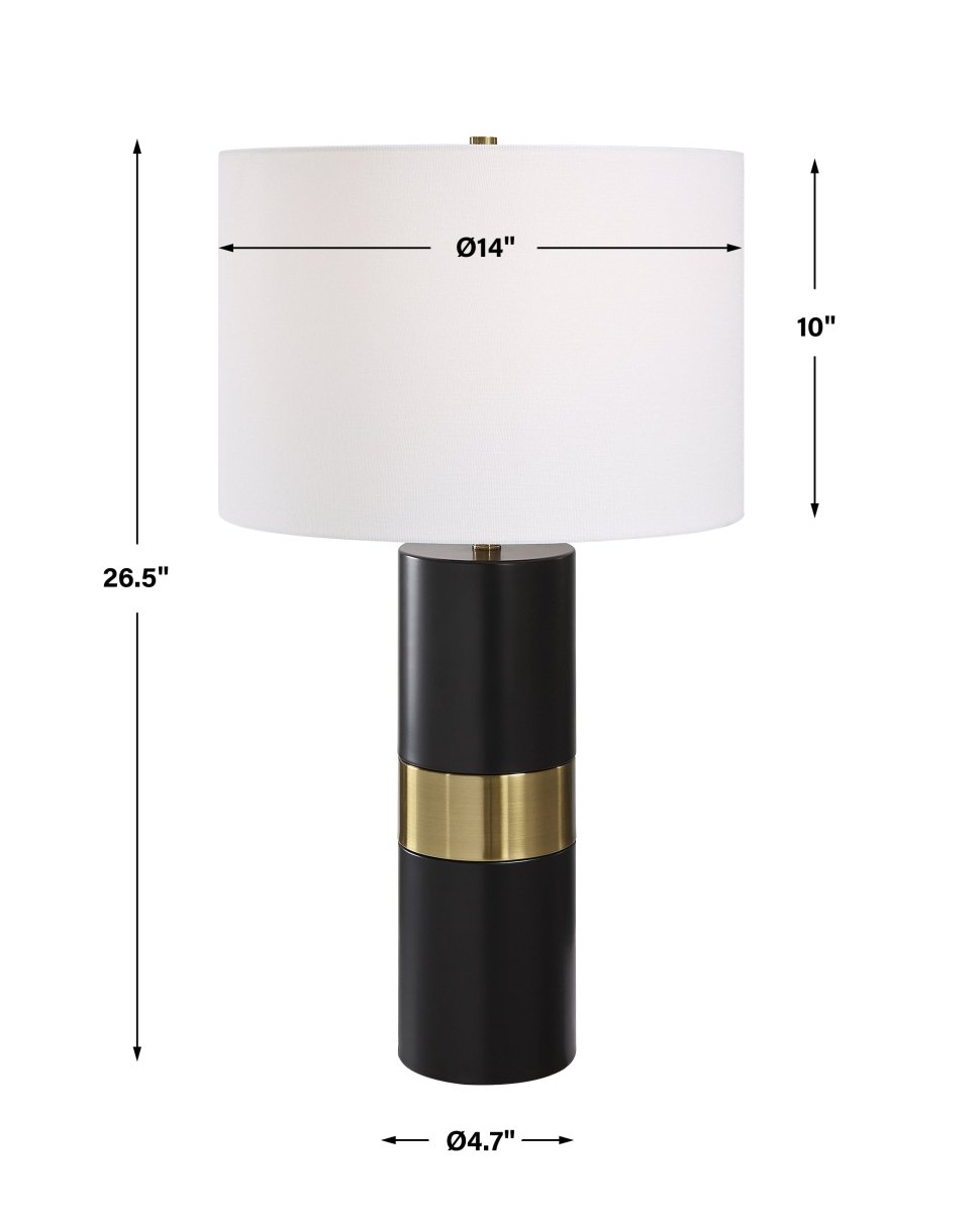 Black Metal Table Lamp with Gold Accents - Uttermost - Table Lamps by Modest Hut