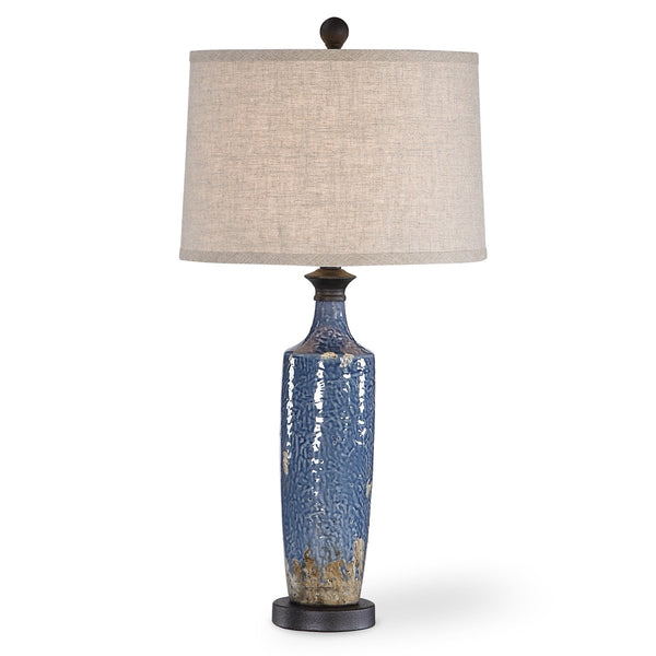 Blue Textured Ceramic Table Lamp - Uttermost - Table Lamps by Modest Hut