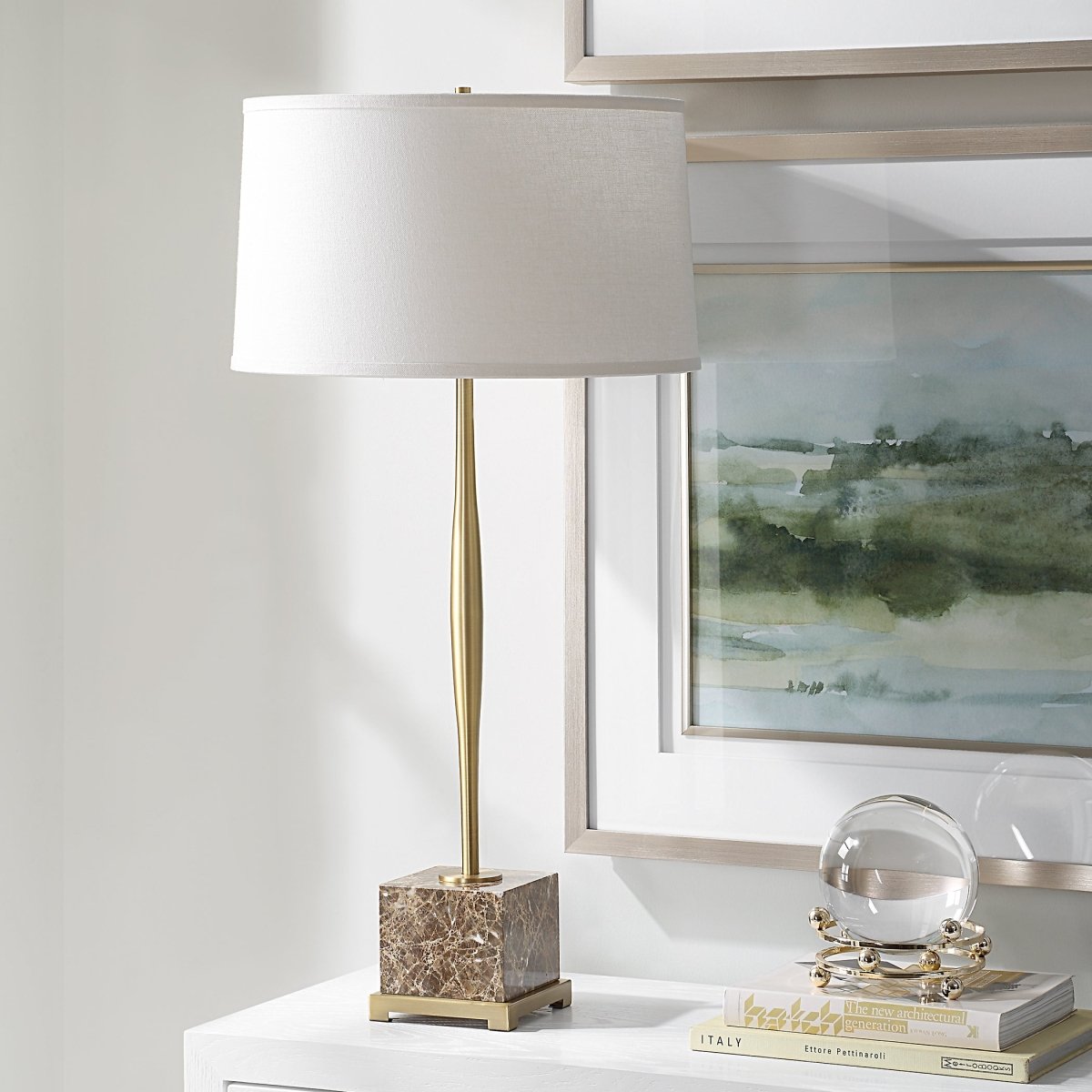 Booker Thin Brass Table Lamp - Uttermost - Table Lamps by Modest Hut