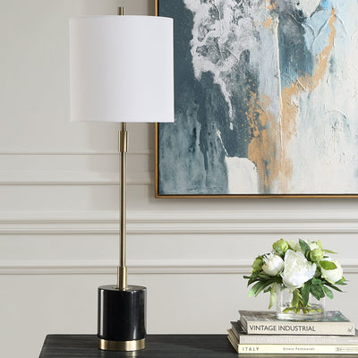 Brass Buffet Lamp with Marble Base - Uttermost - Table Lamps by Modest Hut