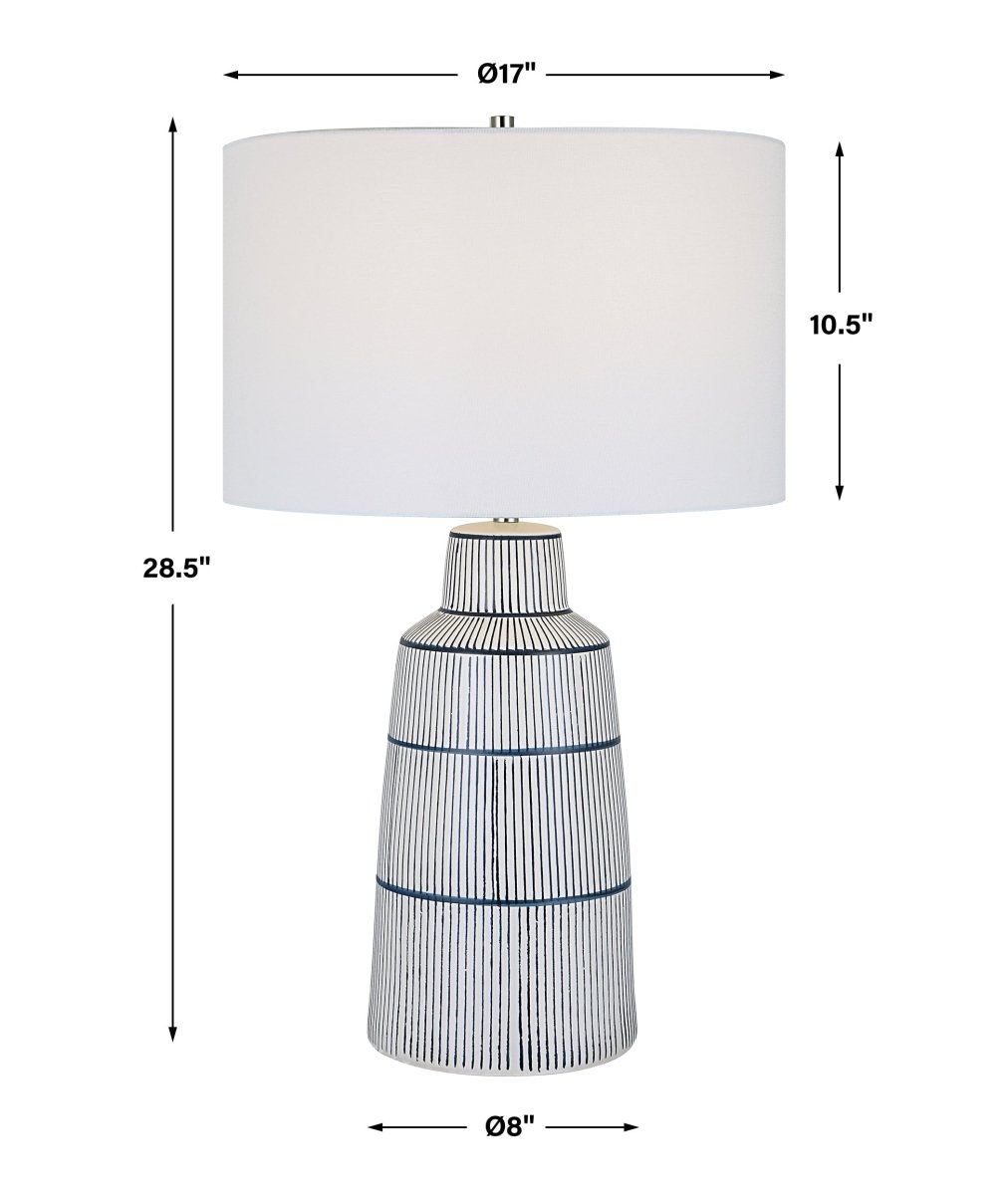 Breton Nautical Stripe Table Lamp - Uttermost - Table Lamps by Modest Hut