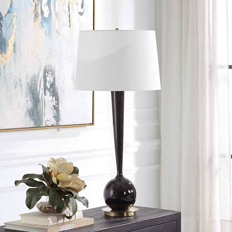 Brielle Polished Black Table Lamp - Uttermost - Table Lamps by Modest Hut