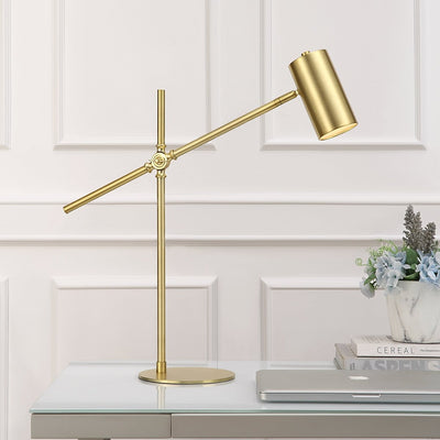 Brushed Gold Desk Lamp with Adjustable Arm - Uttermost - Table Lamps by Modest Hut