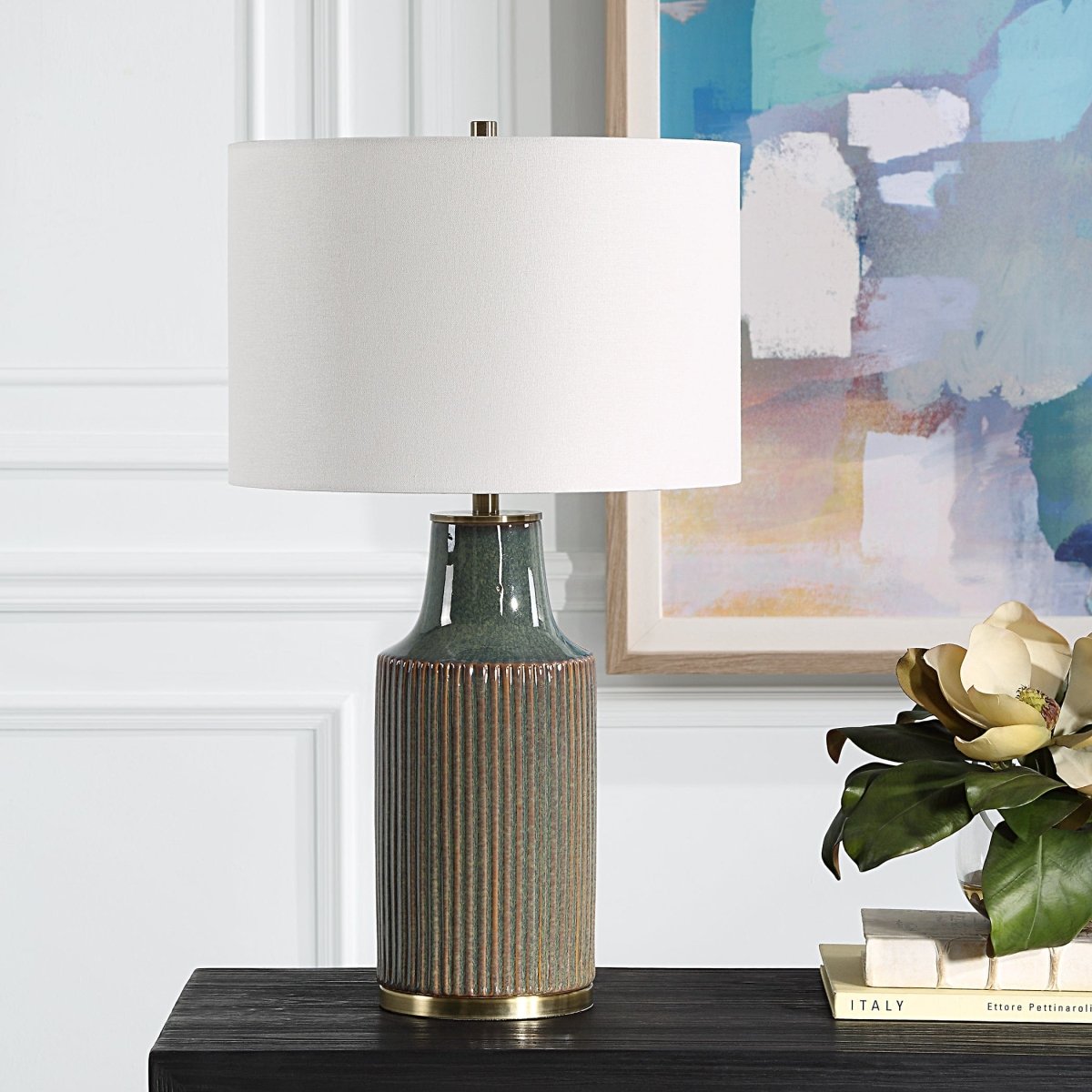 Casual Round Ceramic Table Lamp - Uttermost - Table Lamps by Modest Hut