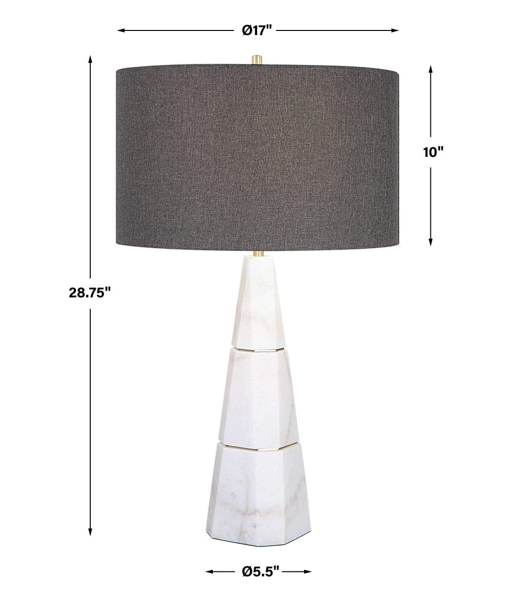 Citadel White Marble Table Lamp - Uttermost - Table Lamps by Modest Hut