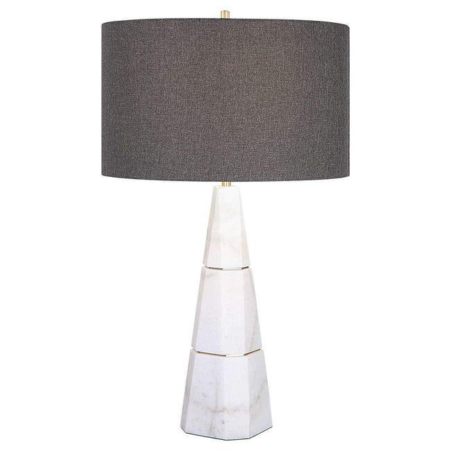Citadel White Marble Table Lamp - Uttermost - Table Lamps by Modest Hut