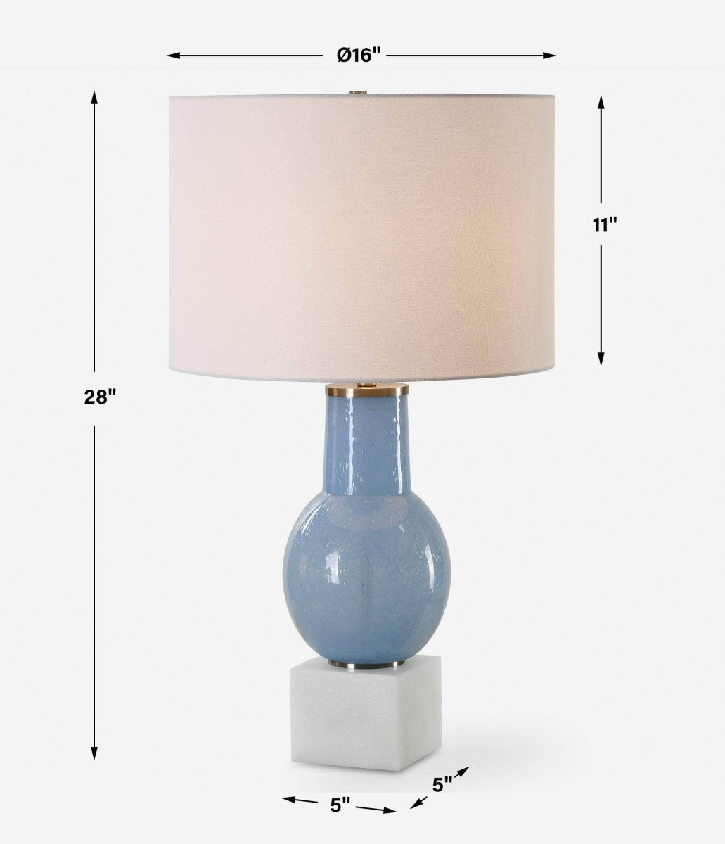 Clear Sky Blue Glass Table Lamp - Uttermost - Table Lamps by Modest Hut