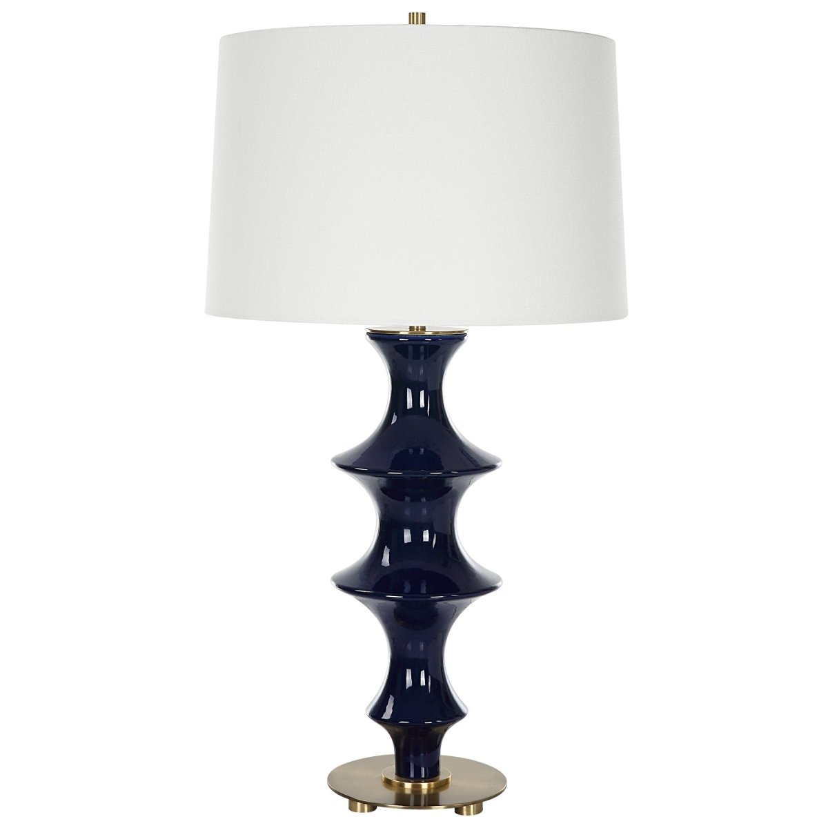 Coil Sculpted Blue Table Lamp - Uttermost - Table Lamps by Modest Hut