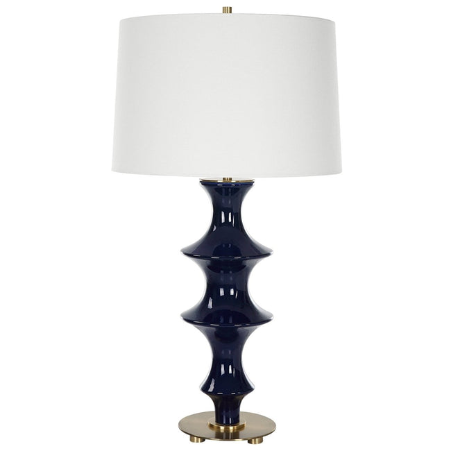Coil Sculpted Blue Table Lamp - Uttermost - Table Lamps by Modest Hut