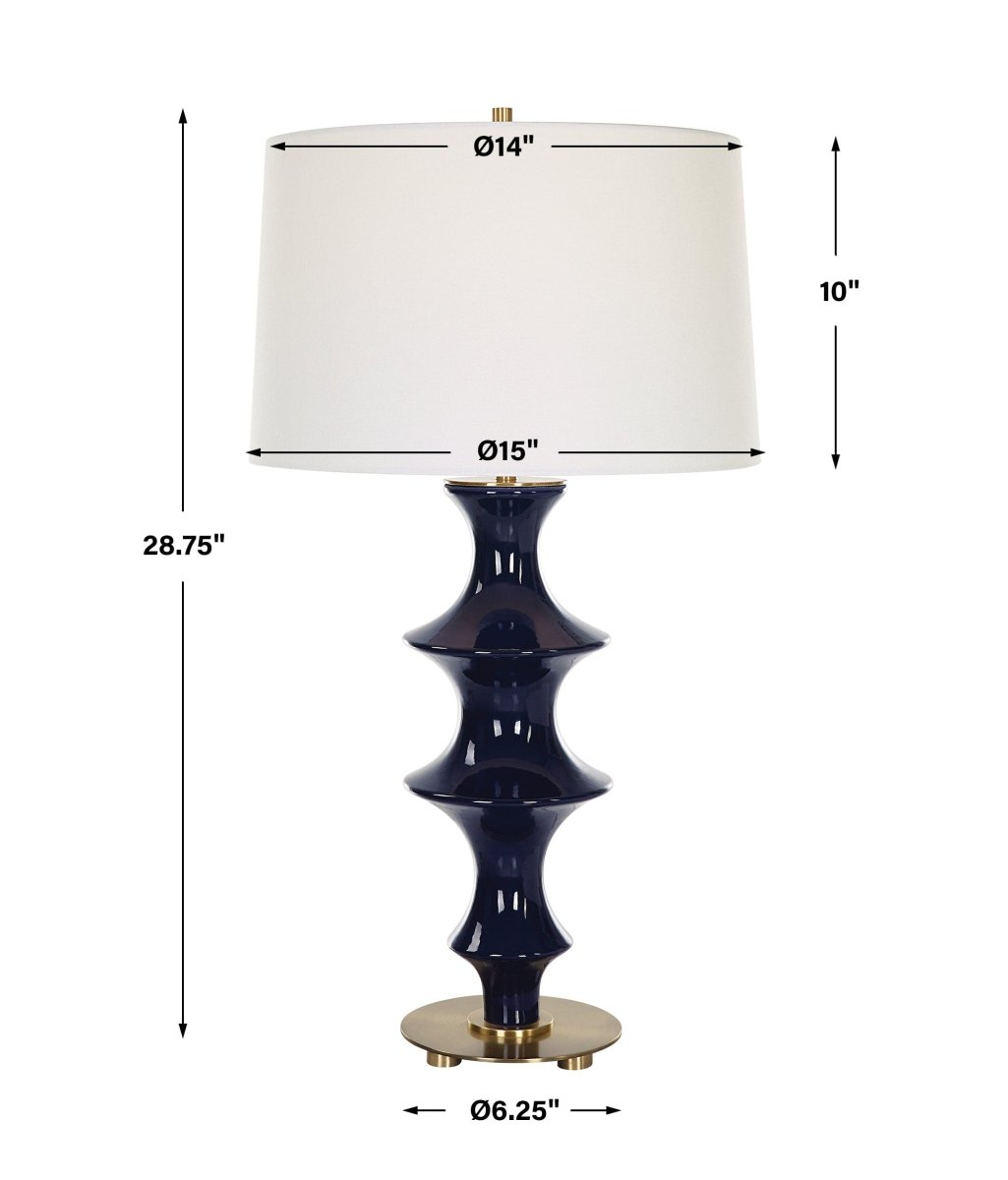 Coil Sculpted Blue Table Lamp - Uttermost - Table Lamps by Modest Hut