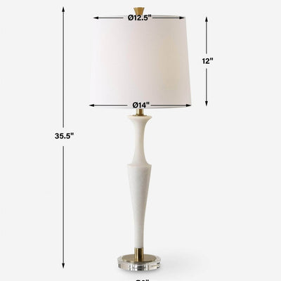 Colette White Stone Table Lamp - Uttermost - Table Lamps by Modest Hut